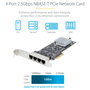 StarTech.com Tarjeta de red PCIe de 4 puertos 2,5G Intel I225-V PR42GI-NETWORK-CARD