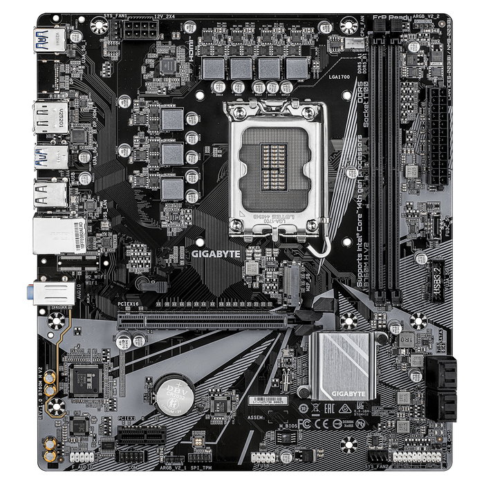 Gigabyte B760M H V2 Placa Base Micro ATX - Intel B760, Socket LGA 1700, DDR5 8000MHz (O.C.), PCIe 4.0 M.2, USB 3.2, LAN 1GbE, para Intel Core 14a Gen