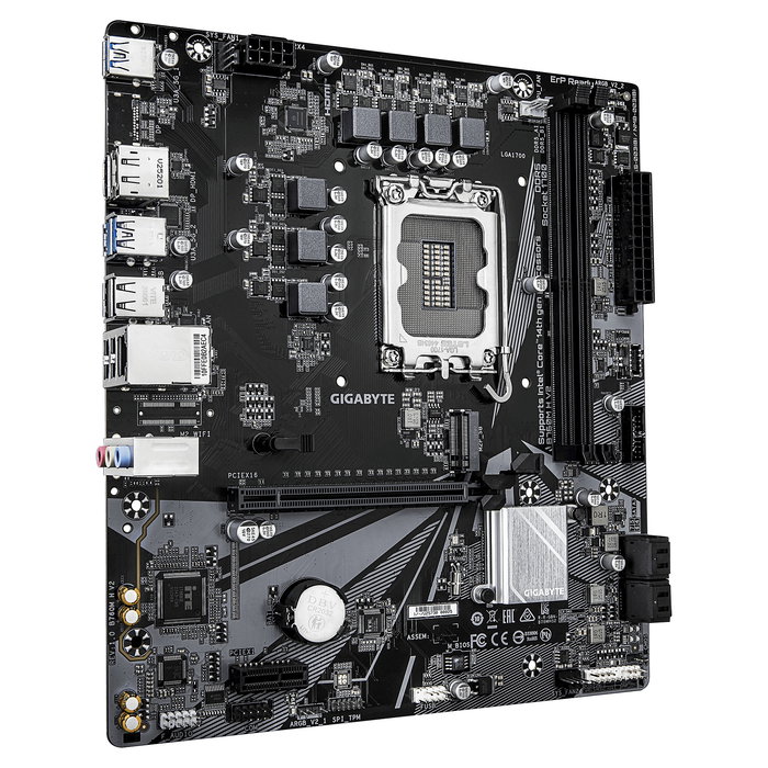 Gigabyte B760M H V2 Placa Base Micro ATX - Intel B760, Socket LGA 1700, DDR5 8000MHz (O.C.), PCIe 4.0 M.2, USB 3.2, LAN 1GbE, para Intel Core 14a Gen