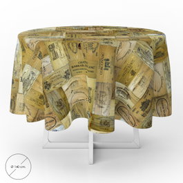 ORYX Mantel Hule Redondo Tablones Vino Impermeable de 140 cm