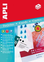 Tarjetas De Visita Apli Para Impresora Microperforada Convencion 200G 90X55Mm Blister 10H 80 Uds.(02794)