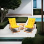 Hanah Home My005 Conjunto Mesa y Sillas de Jardín Madera de Haya Amarilloy Natural