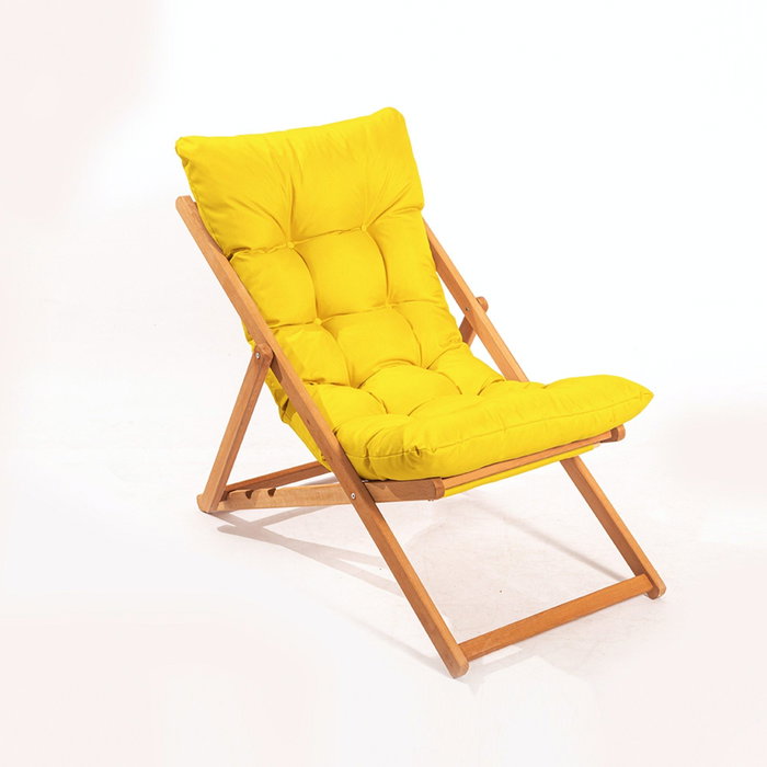 Hanah Home My005 Conjunto Mesa y Sillas de Jardín Madera de Haya Amarilloy Natural