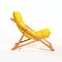 Hanah Home My005 Conjunto Mesa y Sillas de Jardín Madera de Haya Amarilloy Natural
