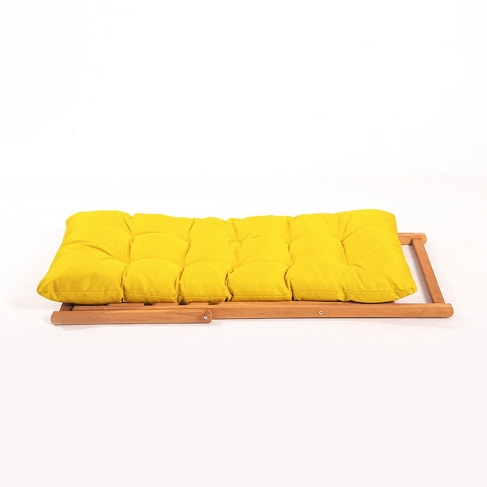 Hanah Home My005 Conjunto Mesa y Sillas de Jardín Madera de Haya Amarilloy Natural