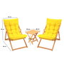Hanah Home My005 Conjunto Mesa y Sillas de Jardín Madera de Haya Amarilloy Natural