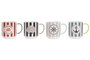 DKD Home Decor Juego de Tazas New Bone 410 ml, Surtido de 4 Unidades