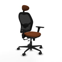PIQUERAS Y CRESPO Silla de oficina Jorquera con mecanismo Sincro/Traslack, Marrón y Negro