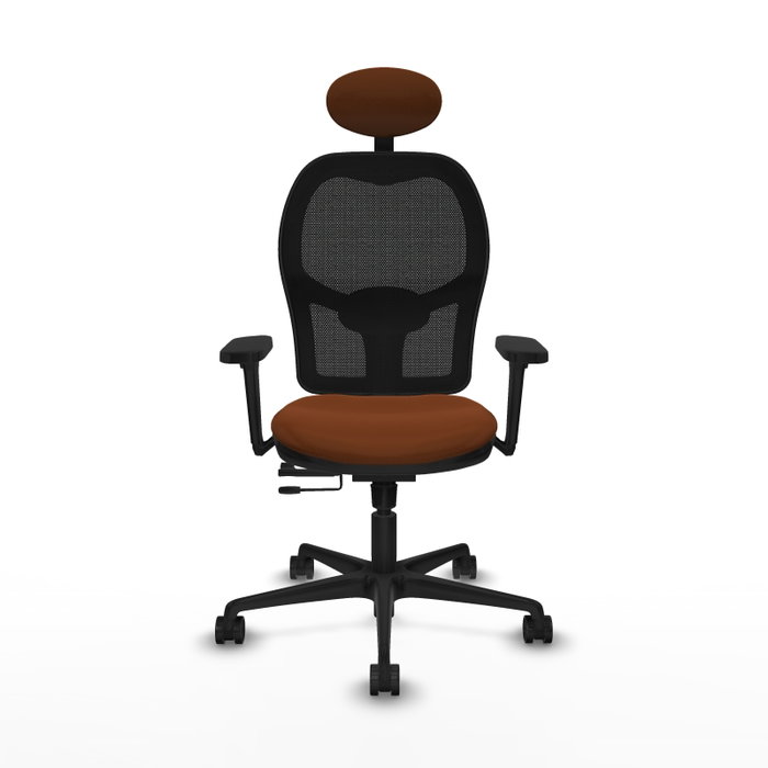 PIQUERAS Y CRESPO Silla de oficina Jorquera con mecanismo Sincro/Traslack, Marrón y Negro