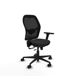 PIQUERAS Y CRESPO Silla de oficina Jorquera con mecanismo Sincro/Traslack y Similpiel Negro