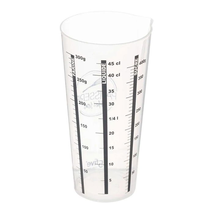 5Five Vaso medidor 500 ml (1/2 litro), Polipropileno Transparente, 8.5 x 8 x 16.5 cm