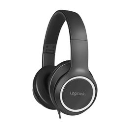 LogiLink Headset Stereo con Micrófono, Negro