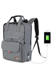 Zoozie Bags 2225 Bolsa para Portátil Resistente al Agua con Puerto USB, hasta 15.6 Pulgadas, Color Fume