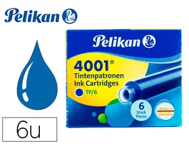 Pelikan 4001 Cartuchos de Tinta para Pluma Azul Real Caja 6 Unidades