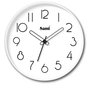 SAMI - Reloj de Pared Redondo de 30 cm, Blanco con Relieve, HQ Taiwan