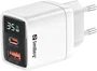 Sandberg Cargador 2 en 1 de 35W con puertos USB-C y USB-A Blanco