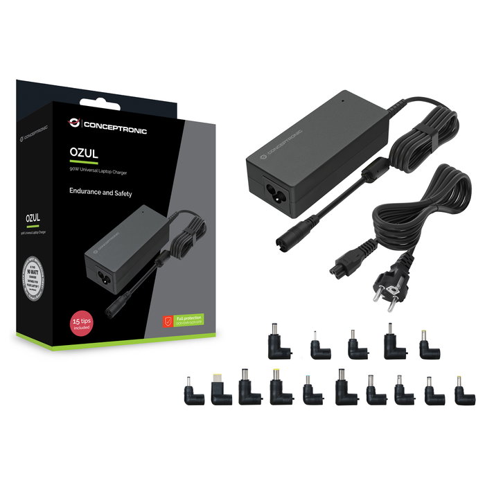 Conceptronic Cargador Universal OZUL08B15 90W con 15 Tips Conceptronic Cargador Universal OZUL08B15 90W con 15 Tips