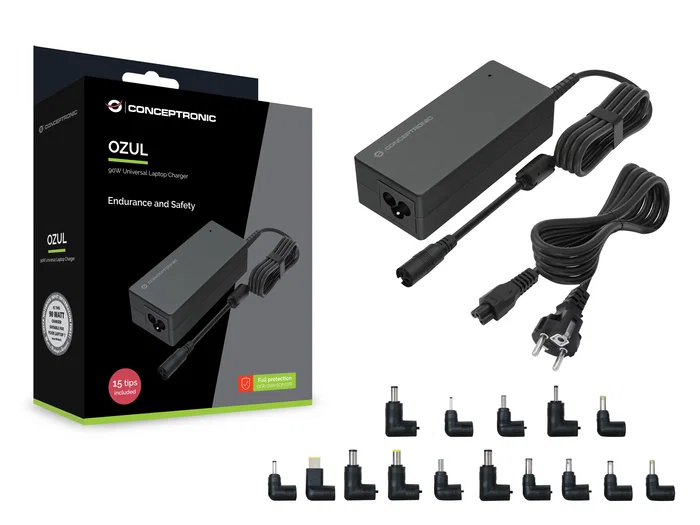 Conceptronic Cargador Universal OZUL08B15 90W con 15 Tips Conceptronic Cargador Universal OZUL08B15 90W con 15 Tips