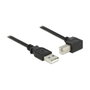 DeLOCK Cable USB 2.0 de 0,5 m, USB-A a USB-B Angular, Negro