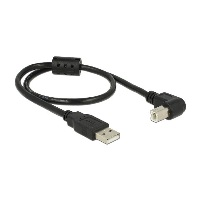 DeLOCK Cable USB 2.0 de 0,5 m, USB-A a USB-B Angular, Negro DeLOCK Cable USB 2.0 de 0,5 m, USB-A a USB-B Angular, Negro