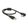 DeLOCK Cable USB 2.0 de 0,5 m, USB-A a USB-B Angular, Negro