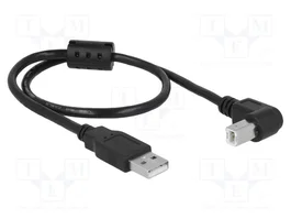 DeLOCK Cable USB 2.0 Tipo-A a USB 2.0 Tipo-B Angular 0,5 m Negro