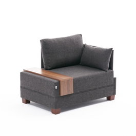 Atelier Del Sofa Sofá de 1 Plaza Anthracite 100x75x80 cm