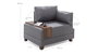 Atelier Del Sofa Sofá de 1 Plaza Anthracite 100x75x80 cm