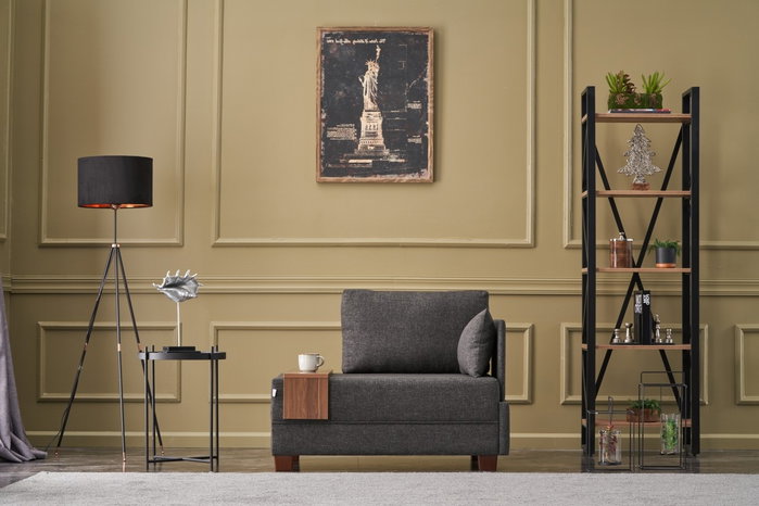 Atelier Del Sofa Sofá de 1 Plaza Anthracite 100x75x80 cm