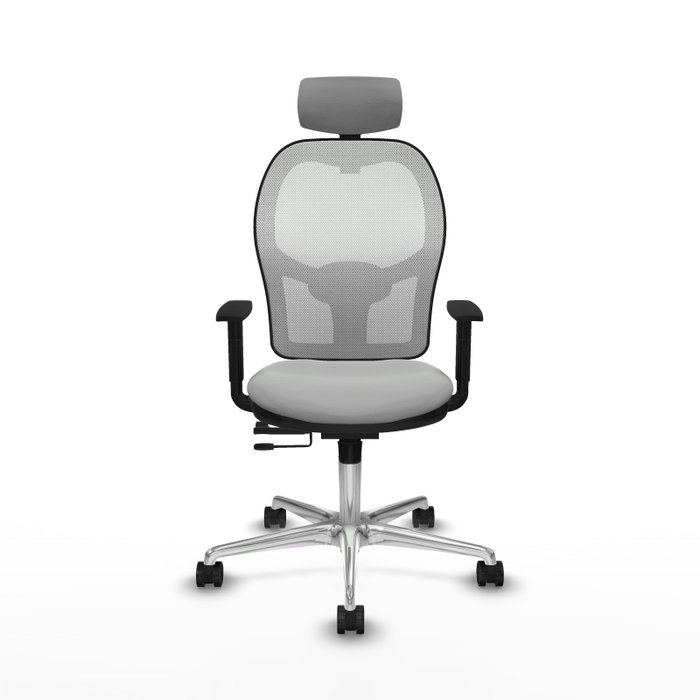 PIQUERAS Y CRESPO Silla de oficina Jorquera con mecanismo Sincro/Traslack Gris claro y Blanco PIQUERAS Y CRESPO Silla de oficina Jorquera con mecanismo Sincro/Traslack Gris claro y Blanco