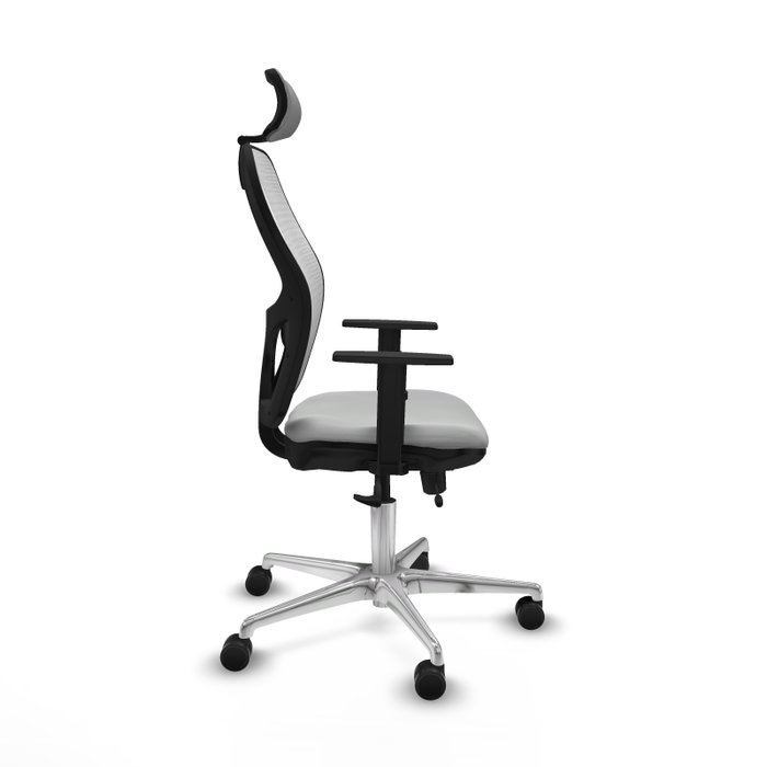 PIQUERAS Y CRESPO Silla de oficina Jorquera con mecanismo Sincro/Traslack Gris claro y Blanco PIQUERAS Y CRESPO Silla de oficina Jorquera con mecanismo Sincro/Traslack Gris claro y Blanco
