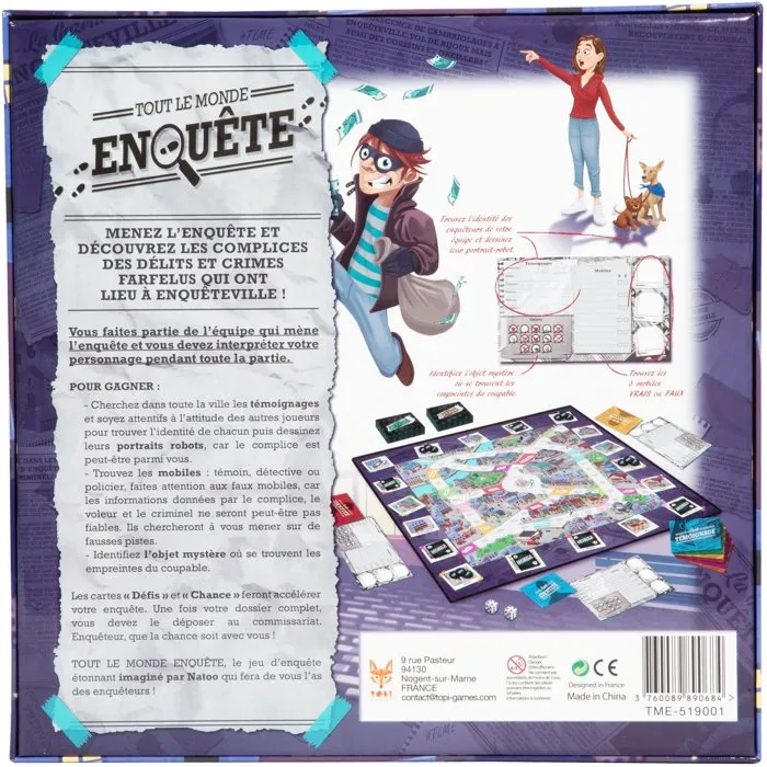 Topi Games Todos están investigando - Juego de fiesta de investigación para 2 a 6 jugadores - Púrpura