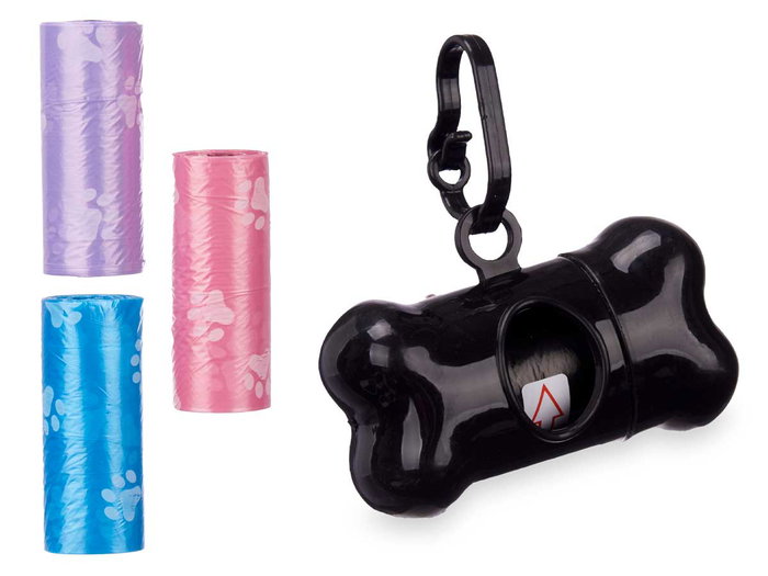MASCOW Set 3 Rollos Bolsa Mascota Dispensador 15 Uds 9x22x4.5 cm (Set de 36)