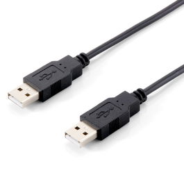 Equip Cable USB 2.0 Tipo A Macho a Tipo A Macho, Doble Blindado, Negro, Contactos Flash de Oro