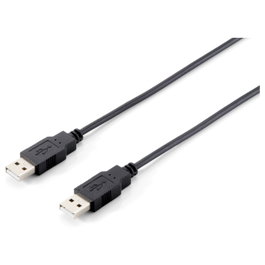 Equip Cable USB 2.0 Tipo A Macho a Tipo A Macho Doble Blindado Negro con Contactos Flash de Oro