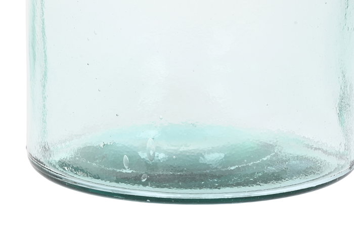 DKD Home Decor Jarrón Transparente 25 x 75 x 25 cm de Cristal Reciclado y Enea