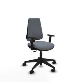 PIQUERAS Y CRESPO Silla de oficina Elche, Tela Gris, Brazos 1D