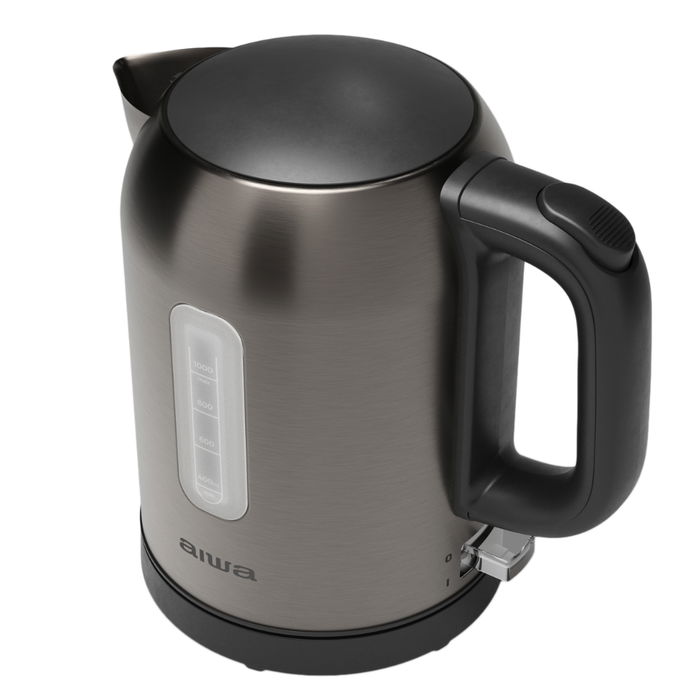 Aiwa KOTAN AKT-1000 Hervidor Eléctrico de Agua, 2200W, 1L, Acero Inoxidable Antihuellas, Base 360°, Filtro Metálico