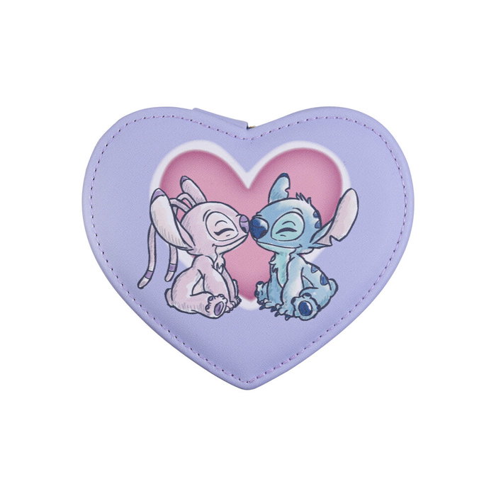 PEERS HARDY Joyero Angel & Stitch Disney Corazón Cremallera Dos Compartimentos Ideal Viaje PEERS HARDY Joyero Angel & Stitch Disney Corazón Cremallera Dos Compartimentos Ideal Viaje