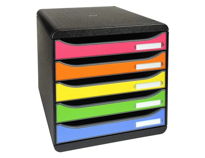 Exacompta Big-Box Plus Classic Fichero de 5 cajones multicolores Exacompta Big-Box Plus Classic Fichero de 5 cajones multicolores