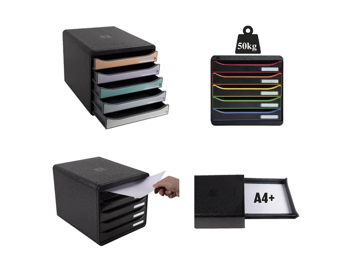 Exacompta Big-Box Plus Classic Fichero de 5 cajones multicolores Exacompta Big-Box Plus Classic Fichero de 5 cajones multicolores
