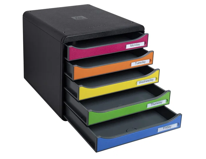 Exacompta Big-Box Plus Classic Fichero de 5 cajones multicolores Exacompta Big-Box Plus Classic Fichero de 5 cajones multicolores