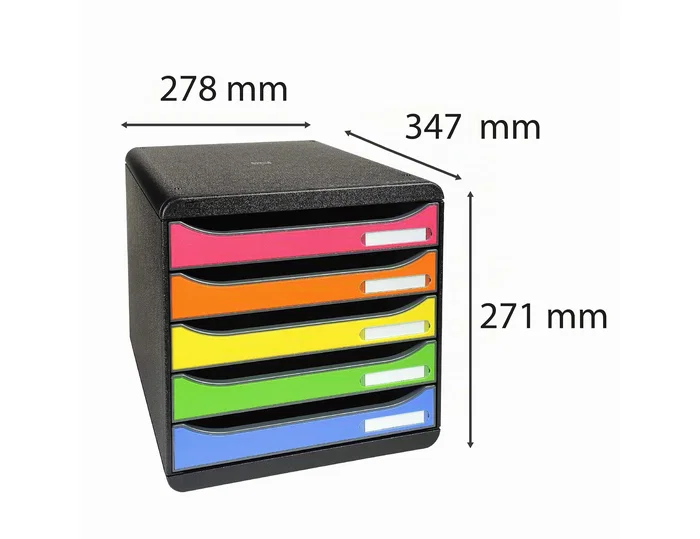 Exacompta Big-Box Plus Classic Fichero de 5 cajones multicolores Exacompta Big-Box Plus Classic Fichero de 5 cajones multicolores