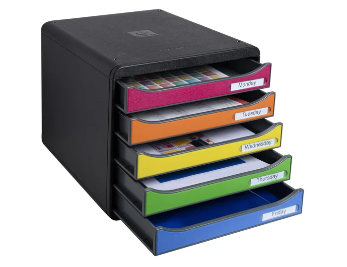 Exacompta Big-Box Plus Classic Fichero de 5 cajones multicolores Exacompta Big-Box Plus Classic Fichero de 5 cajones multicolores