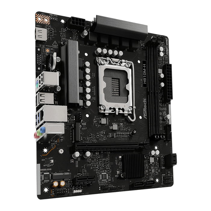 ASRock H810M-H Placa Base Intel H810 mATX, Socket LGA 1851, Compatible con Intel Core Ultra Series 2, DDR5, HDMI 2.1, M.2 NVMe Gen4 (PCIe 4.0)