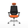 PIQUERAS Y CRESPO Silla de oficina Mardos con mecanismo Sincro, Naranja y Negro