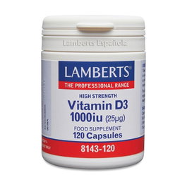 Lamberts Vitamina D3 1000IU 120 Cápsulas - Colecalciferol Natural