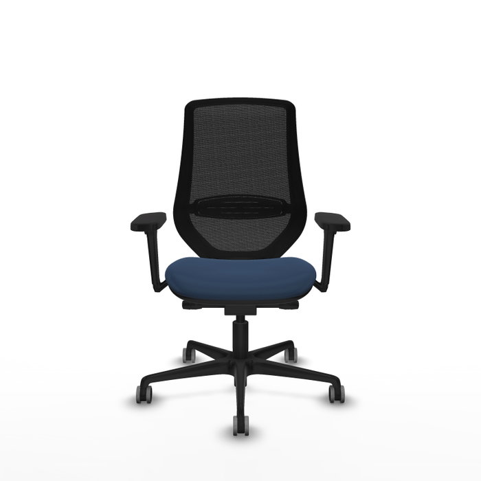 PIQUERAS Y CRESPO Silla de oficina Mardos con mecanismo Sincro/Traslack, Azul marino y Negro