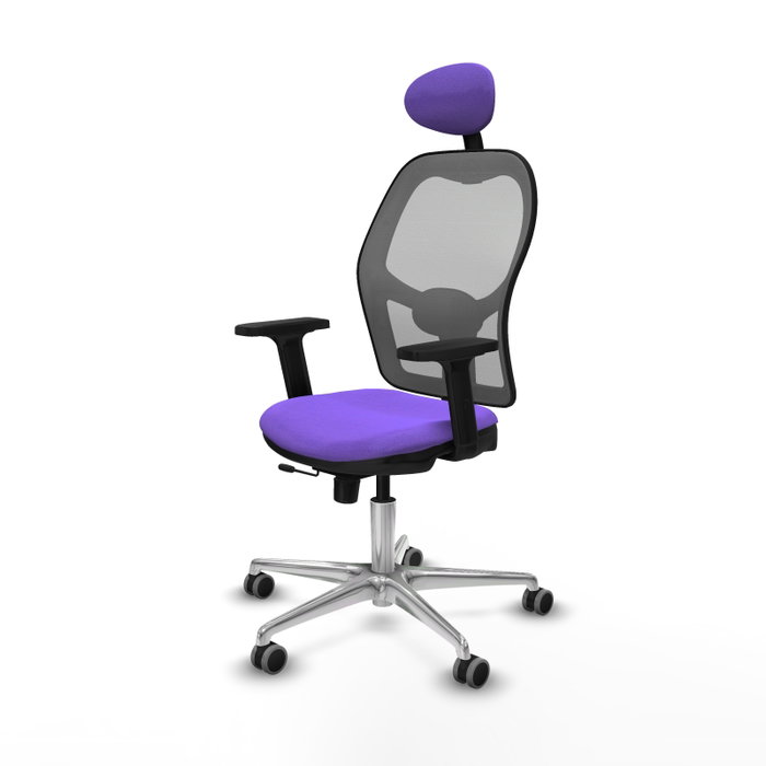 PIQUERAS Y CRESPO Silla de oficina Jorquera con mecanismo Sincro/Traslack, Tela Lila y Malla Gris PIQUERAS Y CRESPO Silla de oficina Jorquera con mecanismo Sincro/Traslack, Tela Lila y Malla Gris