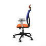 PIQUERAS Y CRESPO Silla de oficina Motilla con mecanismo Sincro/Traslack Naranja y Azul